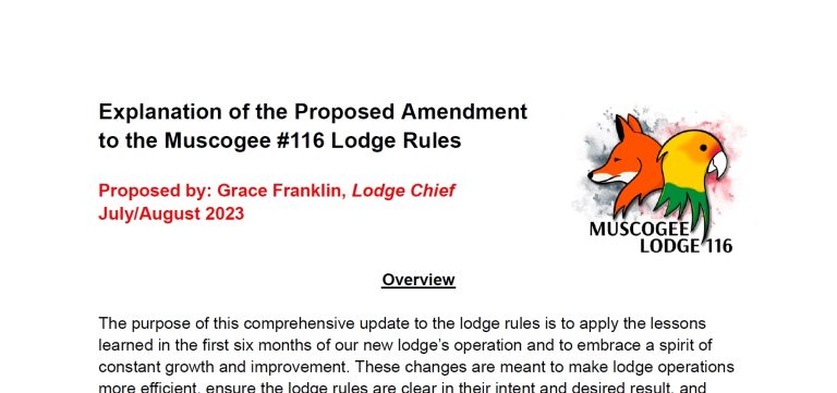2023 Summer Super Fellowship Lodge Rules Amendment Details