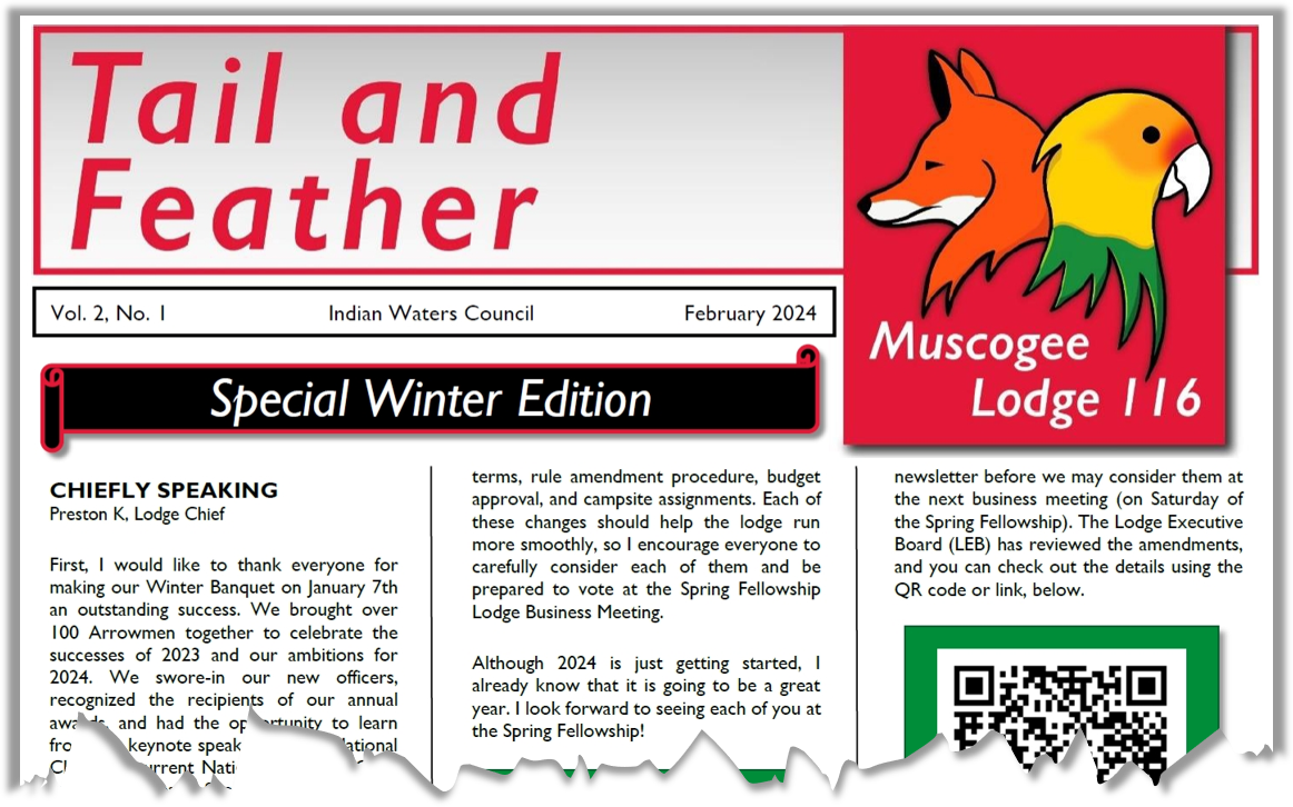 Special 2024 Winter Edition of the Tail and Feather newsletter